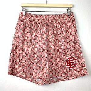 Eric Emanuel Shorts "Gucci Monogram" Sz Large Beige Red Logo Mesh Pockets EE